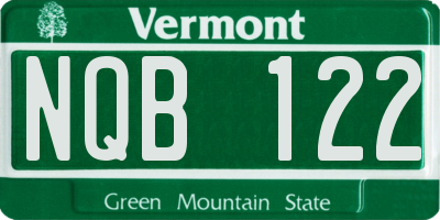 VT license plate NQB122