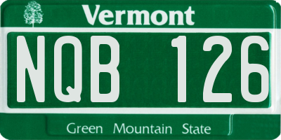 VT license plate NQB126