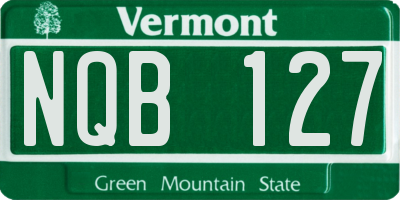 VT license plate NQB127