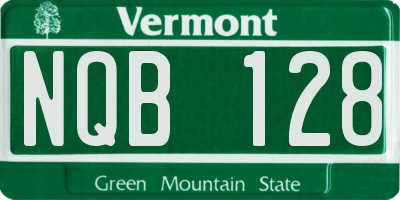VT license plate NQB128