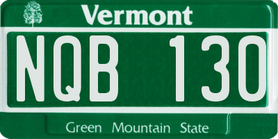 VT license plate NQB130