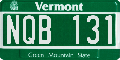 VT license plate NQB131