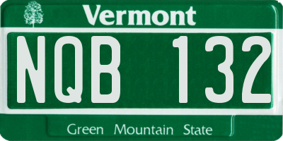VT license plate NQB132