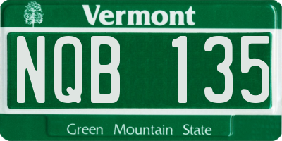 VT license plate NQB135