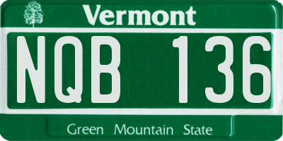 VT license plate NQB136
