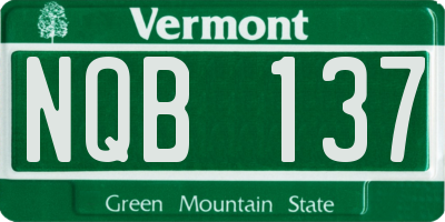 VT license plate NQB137
