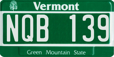 VT license plate NQB139