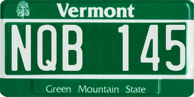 VT license plate NQB145