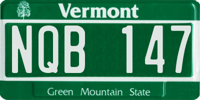 VT license plate NQB147