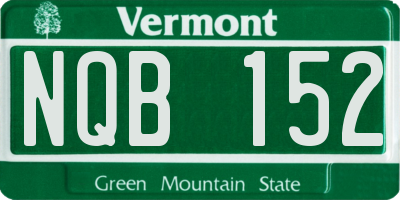 VT license plate NQB152