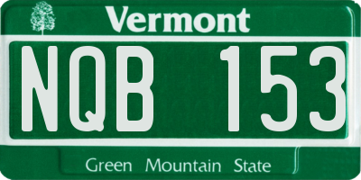 VT license plate NQB153