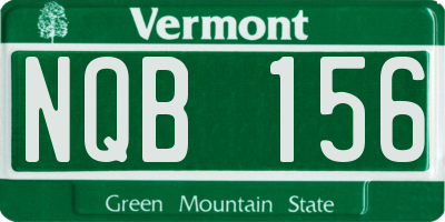 VT license plate NQB156