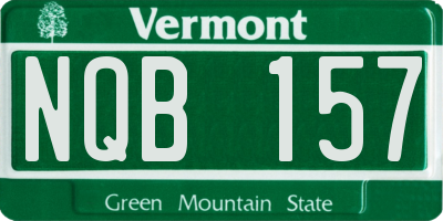 VT license plate NQB157