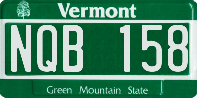 VT license plate NQB158