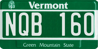 VT license plate NQB160