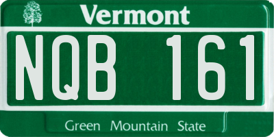 VT license plate NQB161