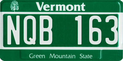 VT license plate NQB163
