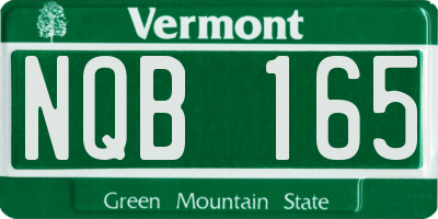 VT license plate NQB165