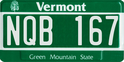 VT license plate NQB167