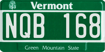 VT license plate NQB168
