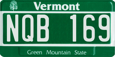 VT license plate NQB169