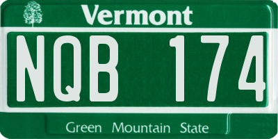 VT license plate NQB174