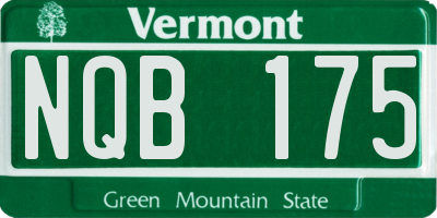 VT license plate NQB175