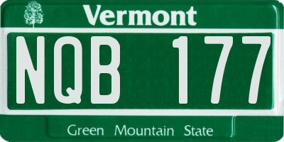 VT license plate NQB177