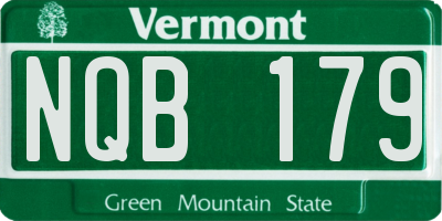 VT license plate NQB179