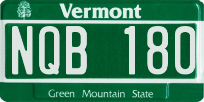 VT license plate NQB180