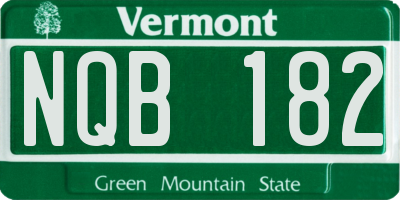 VT license plate NQB182