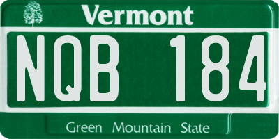 VT license plate NQB184