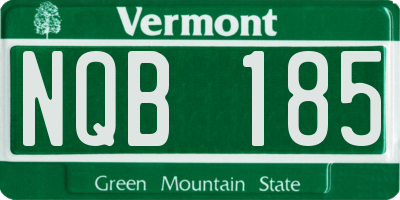 VT license plate NQB185
