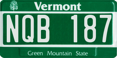 VT license plate NQB187