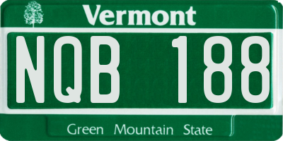 VT license plate NQB188