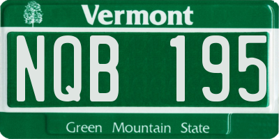VT license plate NQB195