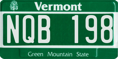 VT license plate NQB198