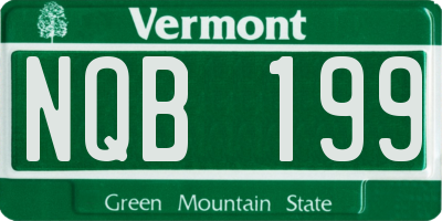 VT license plate NQB199