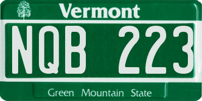 VT license plate NQB223