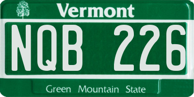VT license plate NQB226