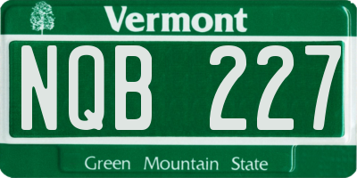 VT license plate NQB227