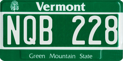 VT license plate NQB228