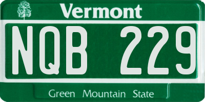 VT license plate NQB229