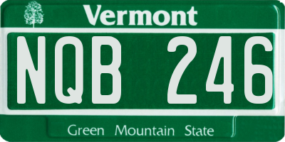 VT license plate NQB246