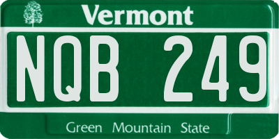 VT license plate NQB249