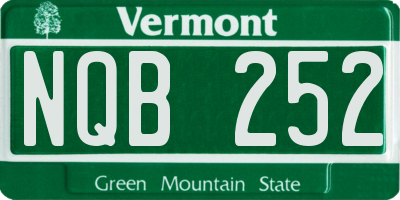 VT license plate NQB252
