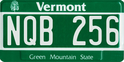 VT license plate NQB256