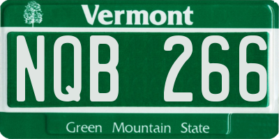 VT license plate NQB266