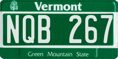 VT license plate NQB267