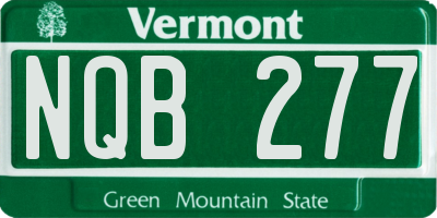 VT license plate NQB277